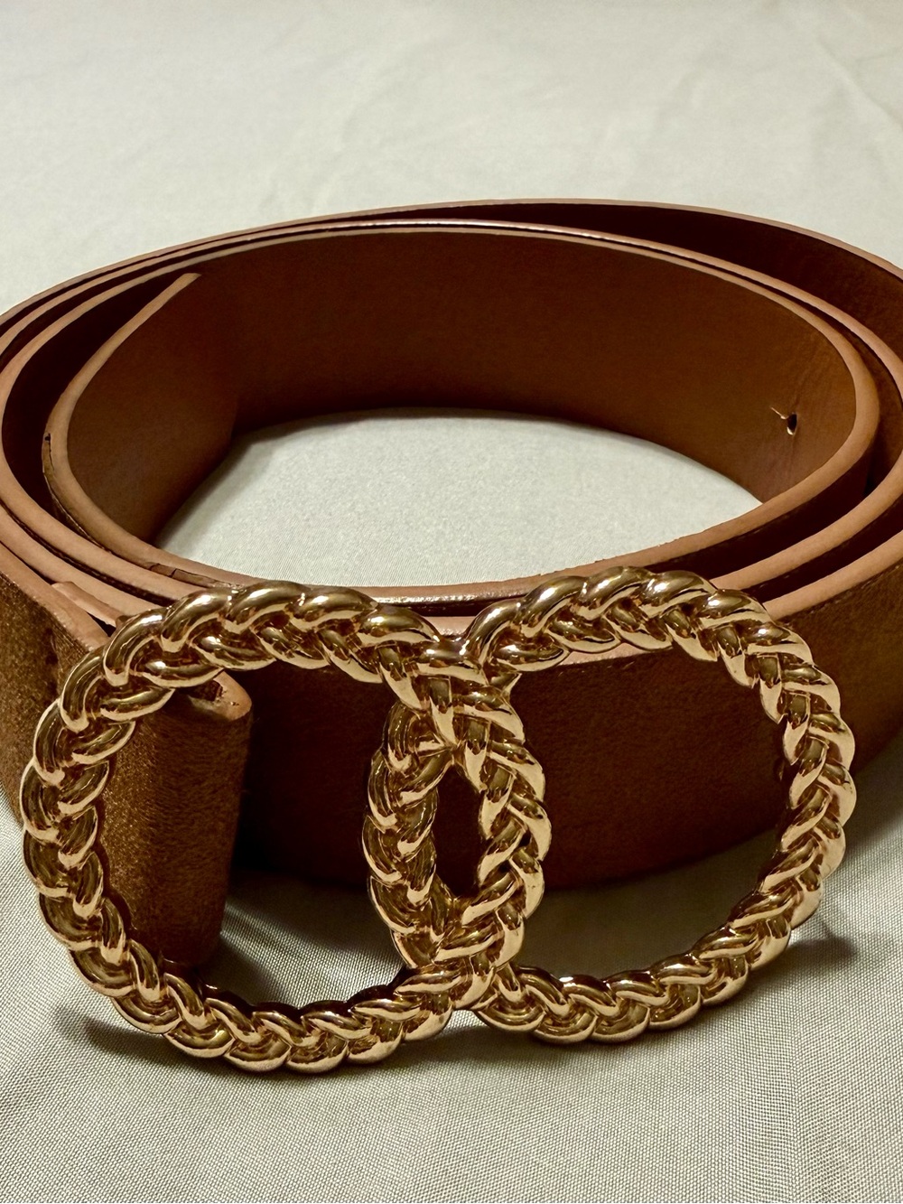 Torrid Double O Gold Buckle Faux Suede Belt - Size 3